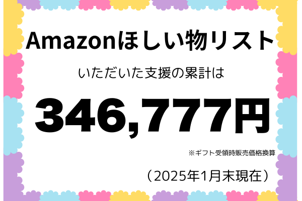 画像：Amazonほしい物リストからの支援総額346,777円